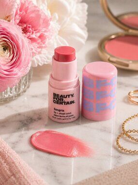 Beauty For Certain Sangria Lip Cheek Stick Strawberry Sorbet Full Size New Vegan